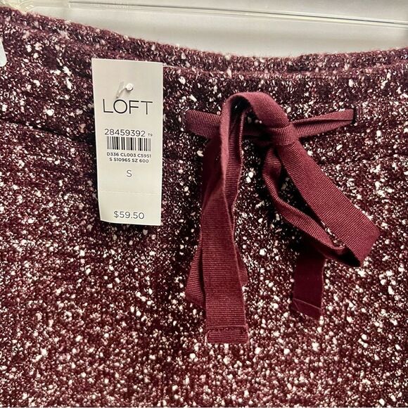 LOFT Red Silver Mini Pencil Skirt, Size Small - Picture 3 of 4